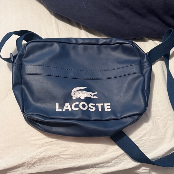 Lacoste Other - Lacoste Blue Leather-Feel Belt Bag with White Logo